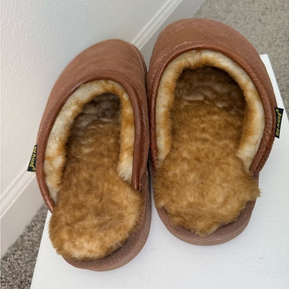 Old Friend Men’s Wide Sheepskin-lined Scuff Slipper Leather Size 9-10 - Picture 6 of 12